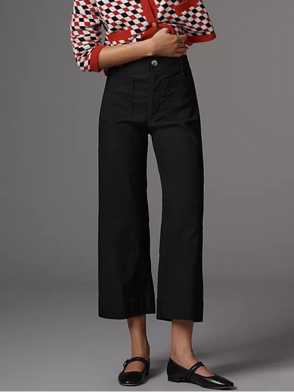 MAEVE Anthropologie The Colette Linen Blend Wide Leg Pants Black 25